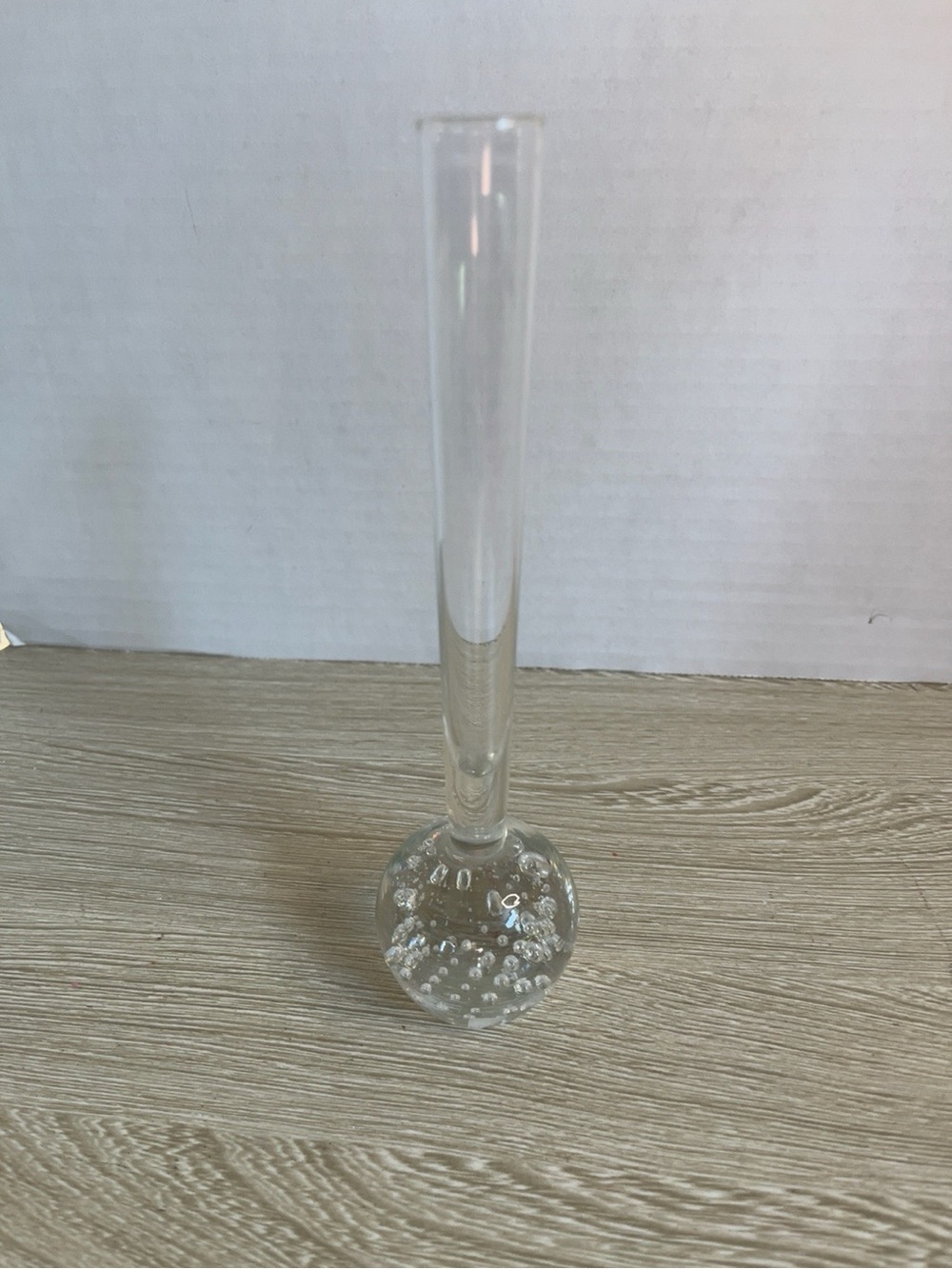 Clear Bubble Base Bud Vase -